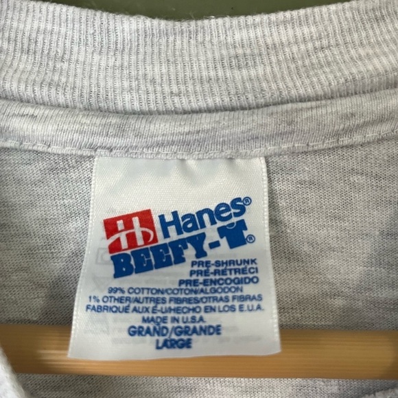 Vintage Single Stitch Washington DC Graphic Print Hanes Beefy T Gray T-Shirt - Picture 5 of 7